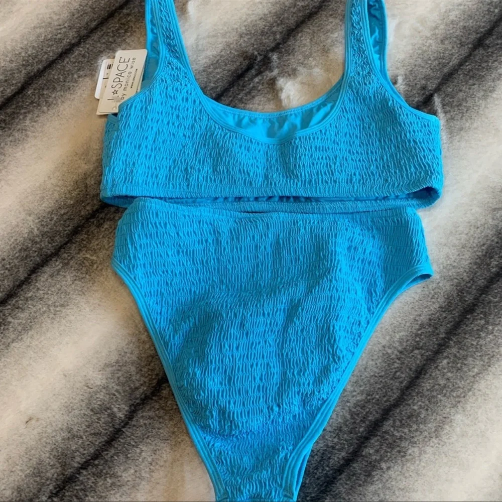 L*space Izzie Aquarius Blue Bikini Swimsuit Top